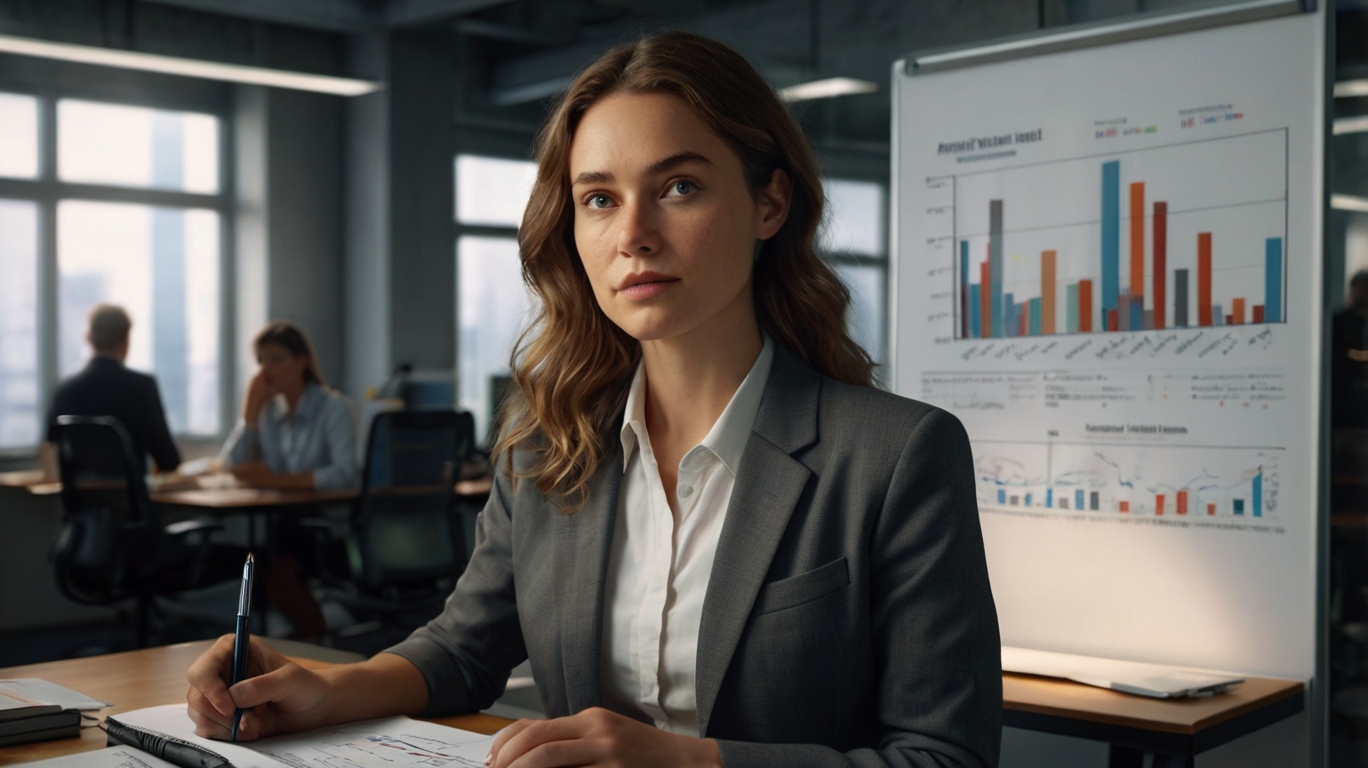 Financial auditing professional analyzing data